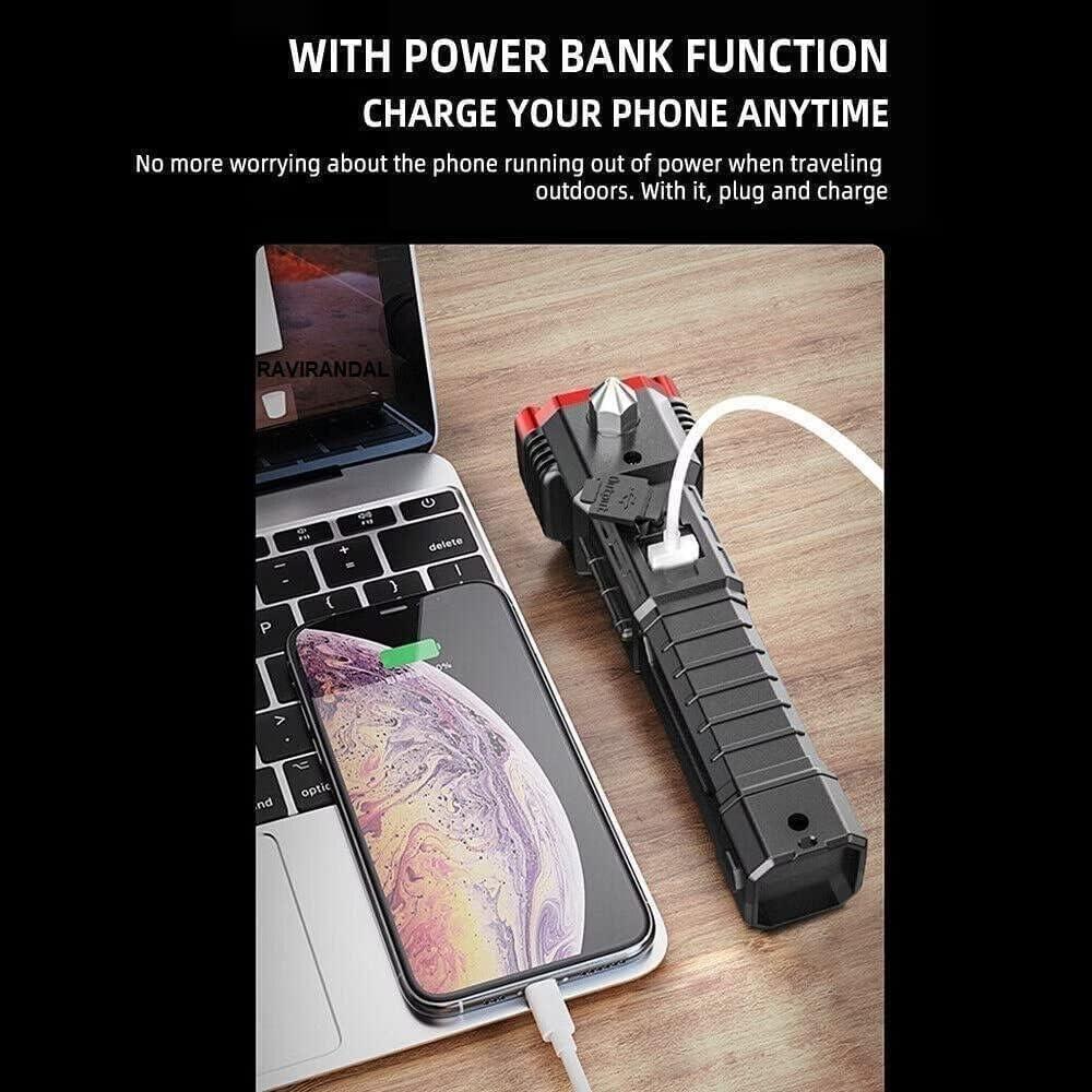 8-in-1 Portable Rechargeable Torch LED Flashlight