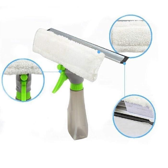 Glass Cleaner 3-in-1 Spray Cleaning Brush with Wiper