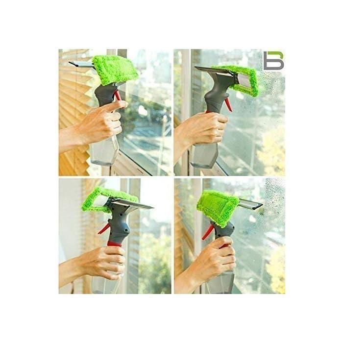 Glass Cleaner 3-in-1 Spray Cleaning Brush with Wiper