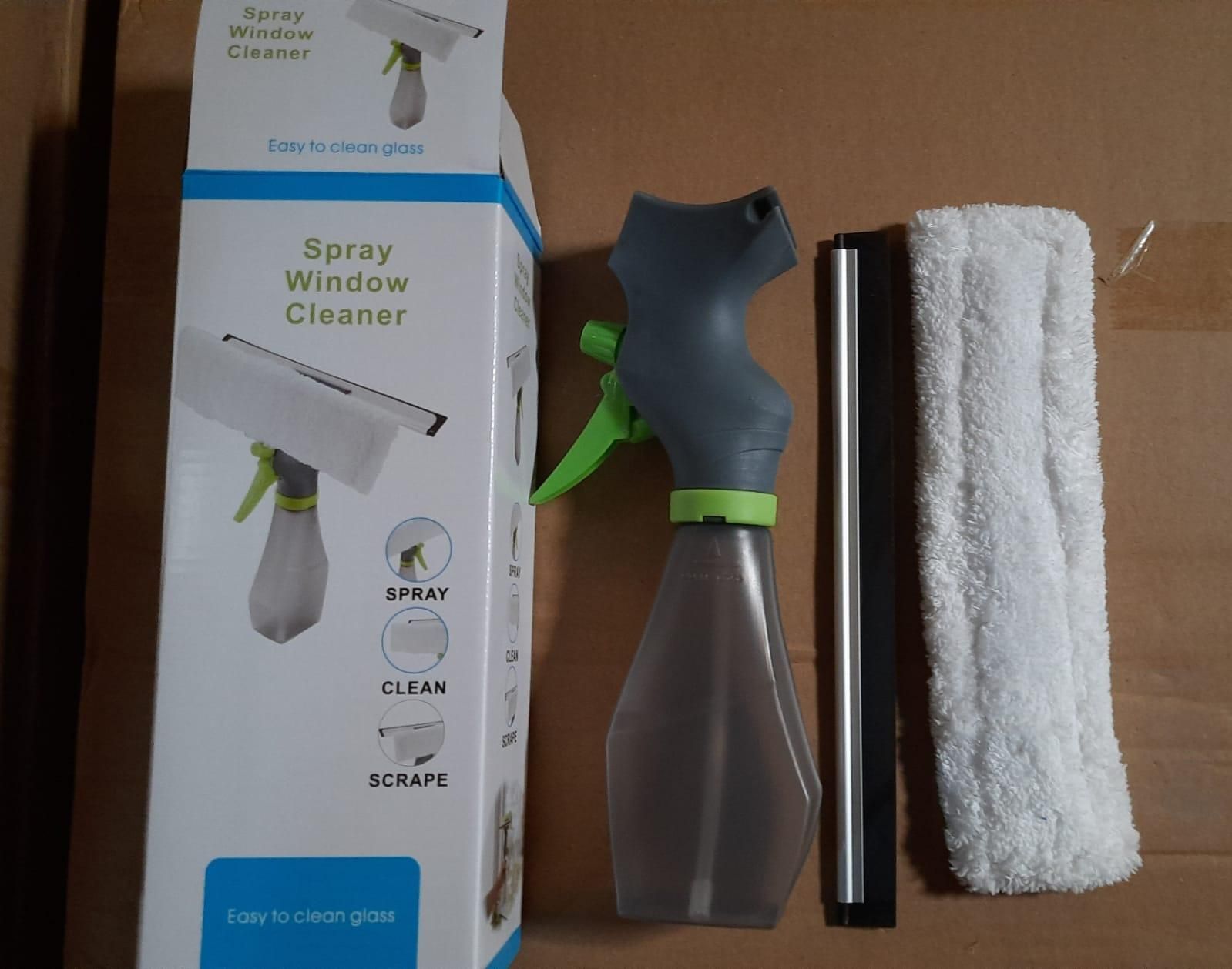 Glass Cleaner 3-in-1 Spray Cleaning Brush with Wiper