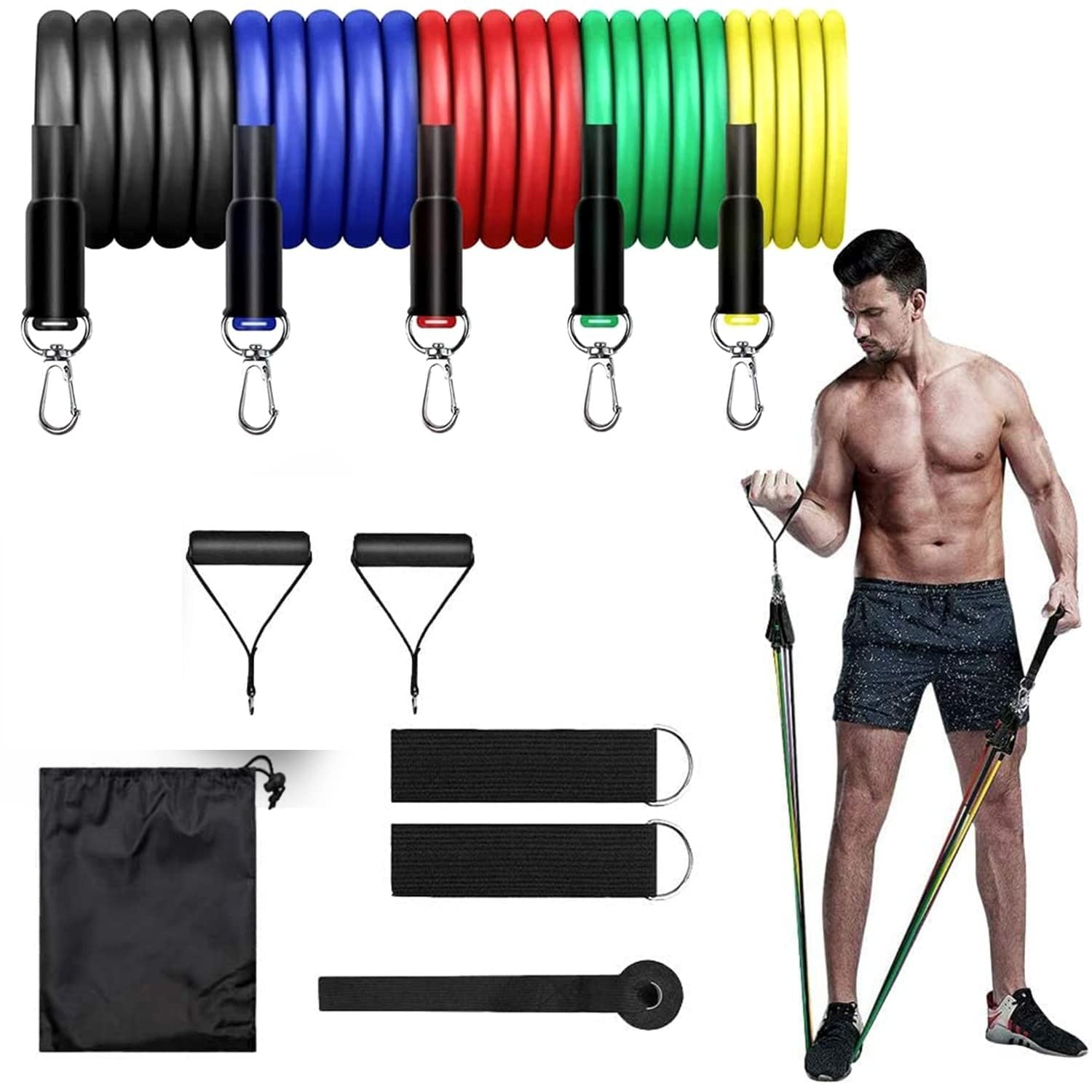 Premium Edition Resistance Bands Workout Set (Up to 110 lbs)