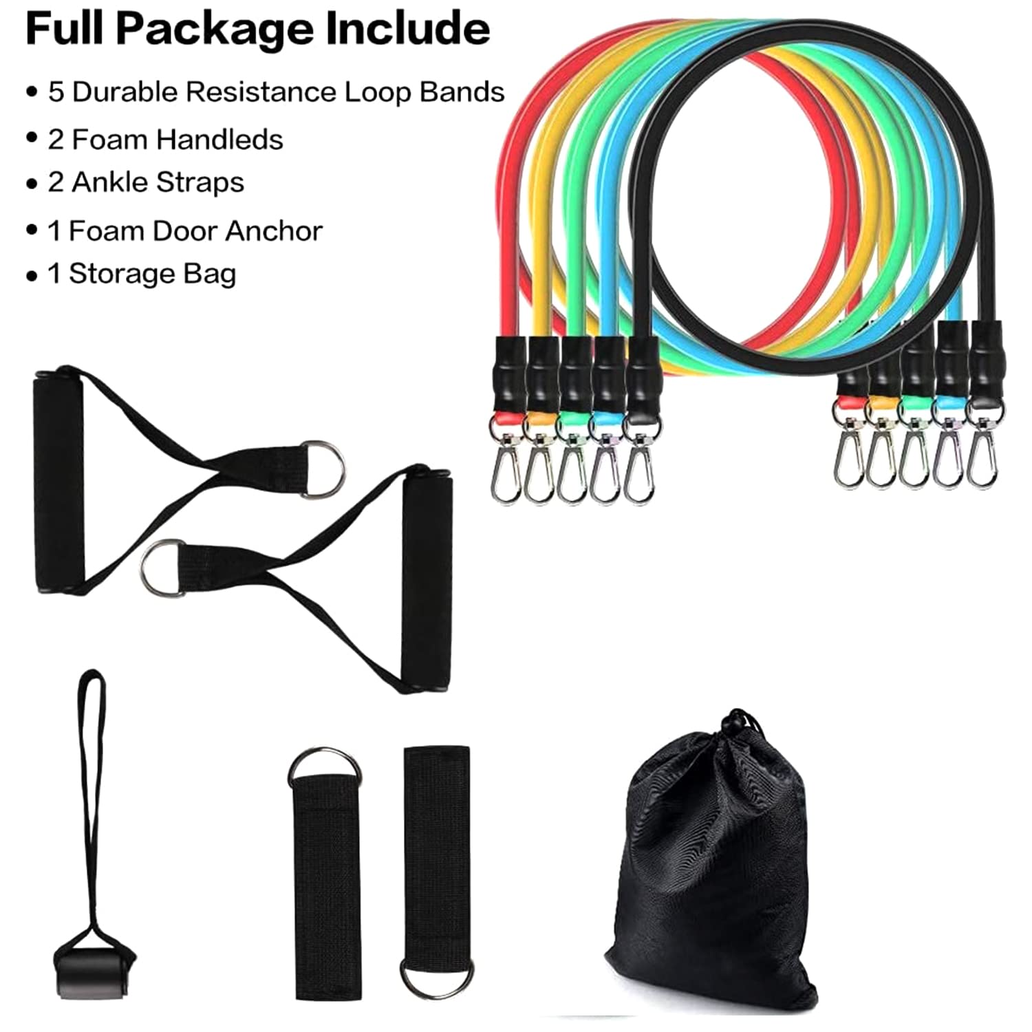 Premium Edition Resistance Bands Workout Set (Up to 110 lbs)