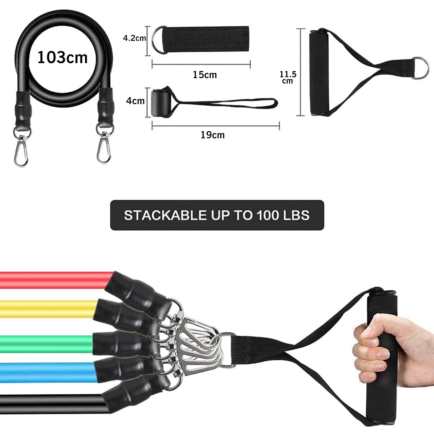 Premium Edition Resistance Bands Workout Set (Up to 110 lbs)